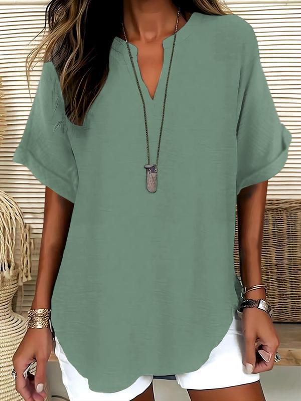 Xalina - Blusa de escote con muesca y tacto suave