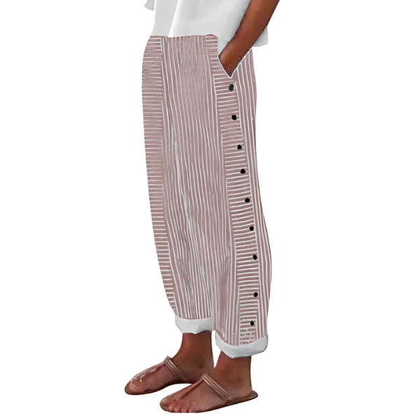 Yareli - Pantalón de pierna ancha de rayas