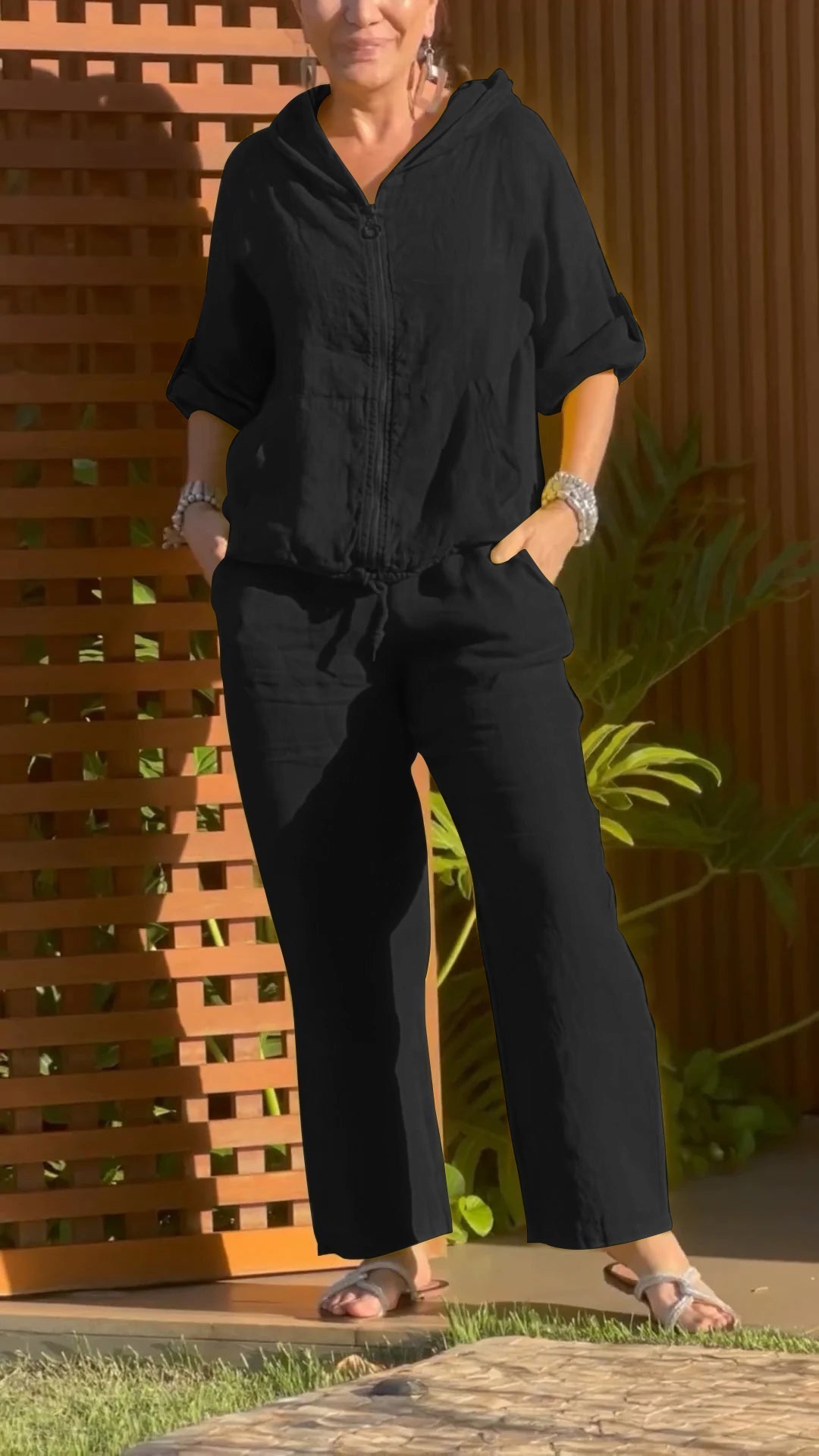 Florina - Conjunto de sudadera con cierre y pantalón