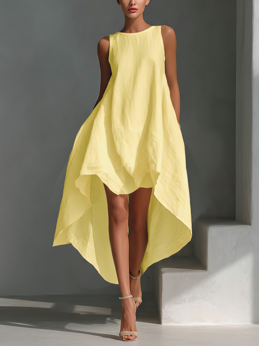 Elvina - Vestido midi de lino fresco