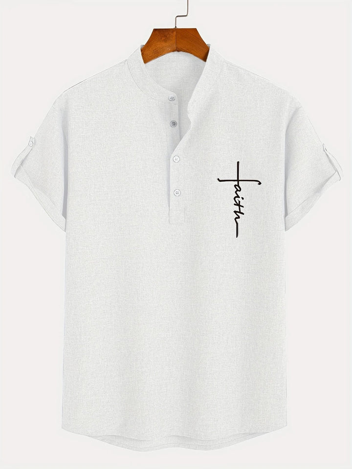 Harlan - Camisa de cuello alto texturizada