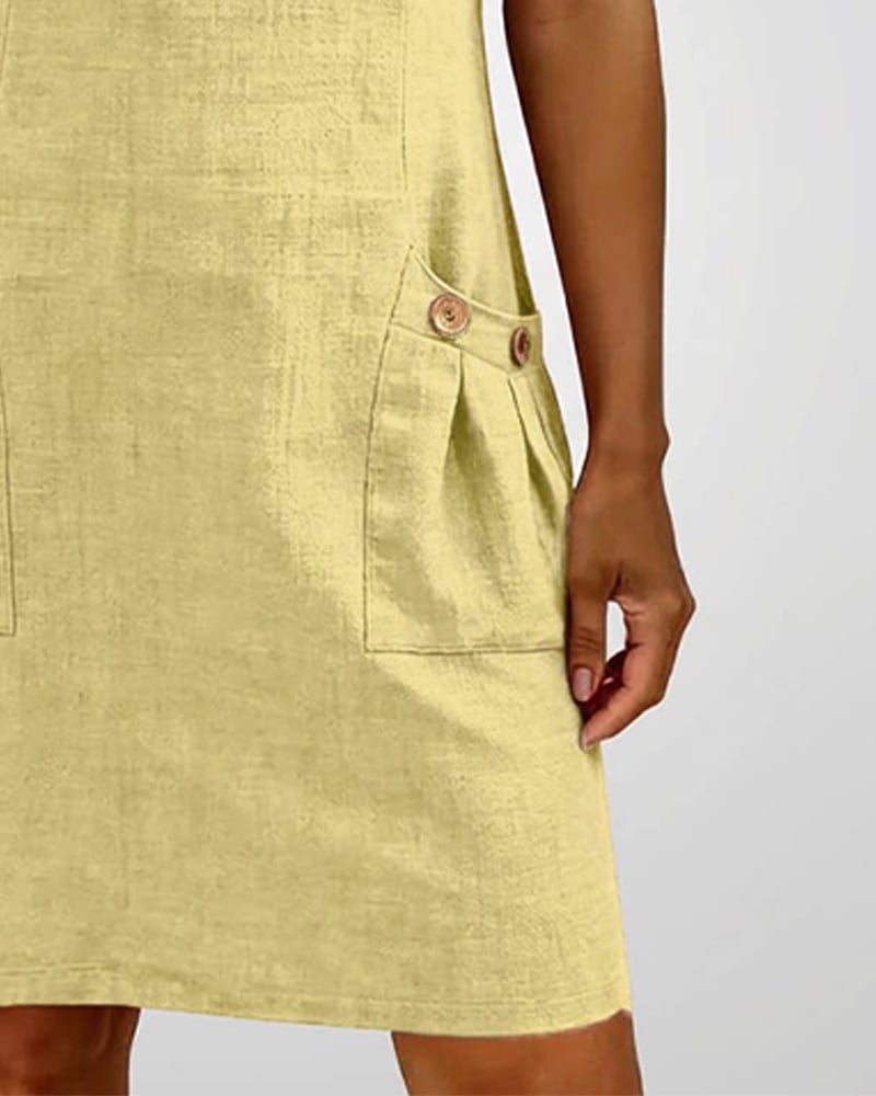 Girella - Vestido de lino de corte en A fresco