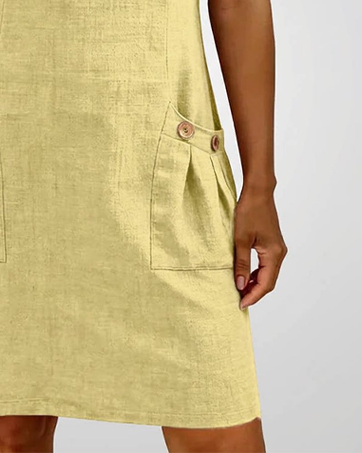 Girella - Vestido de lino de corte en A fresco