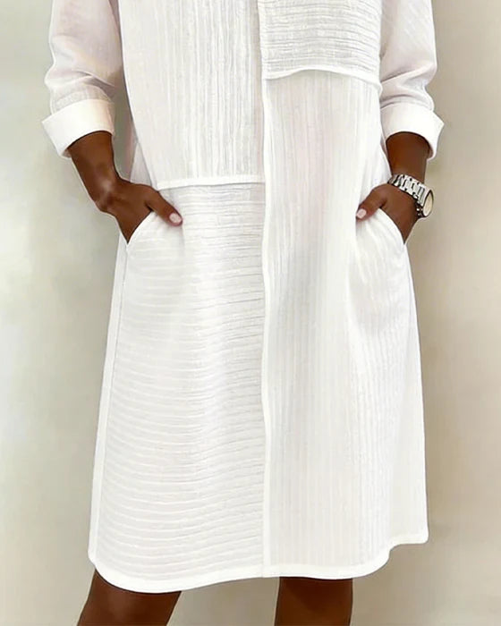 Taryn - Vestido recto de manga larga de tacto suave