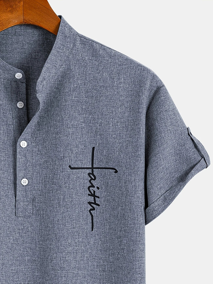 Harlan - Camisa de cuello alto texturizada