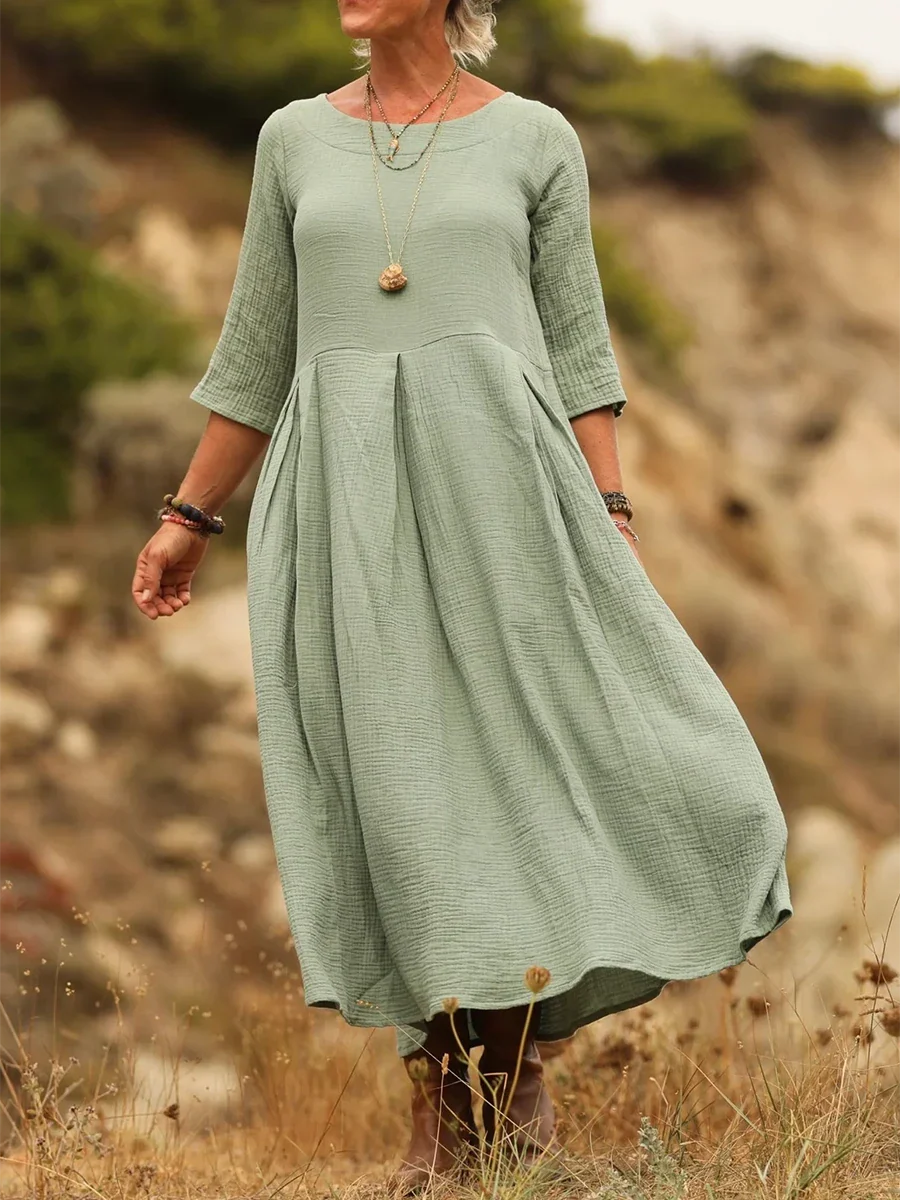 Griselda - Vestido largo plisado casual
