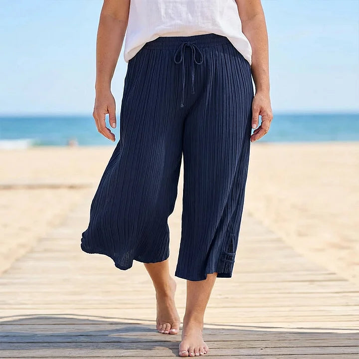 Bexara - Pantalones culotte plisados de pierna ancha