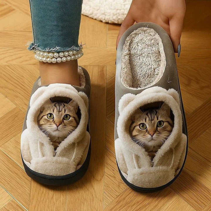 Marilys - Pantuflas de casa con tacto suave para gatos