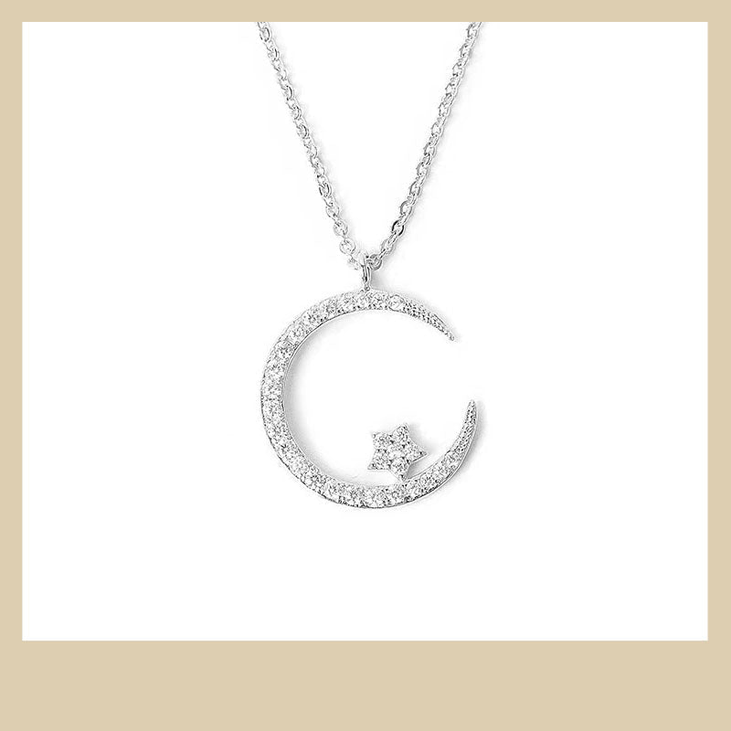Jesmyra - Collar con Colgante de Luna y Estrella