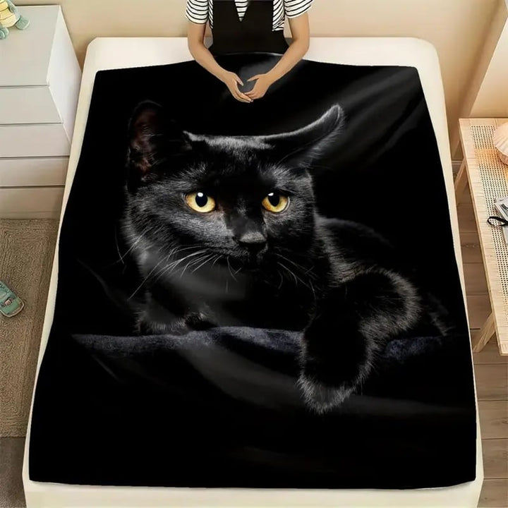 Kairis - Manta Decorativa de Gato Nocturno