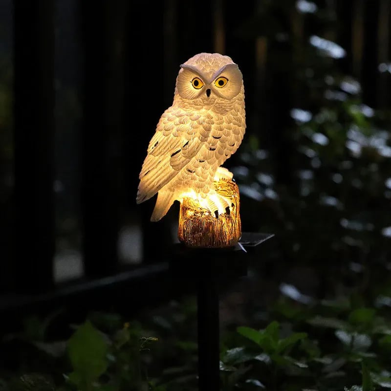 Amora - Lámpara decorativa para jardín con forma de búho