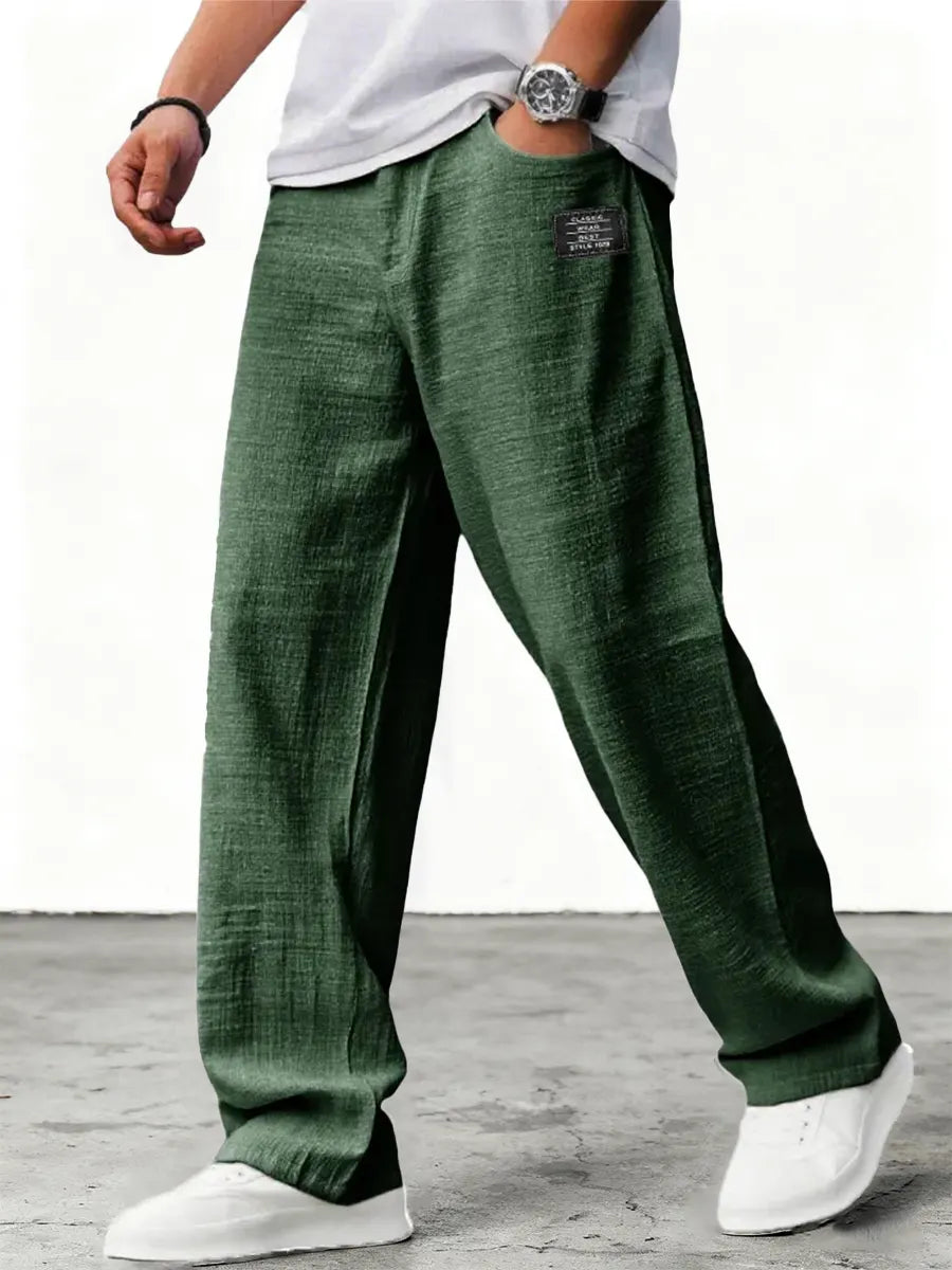 Aron - Pantalones ligeros texturizados