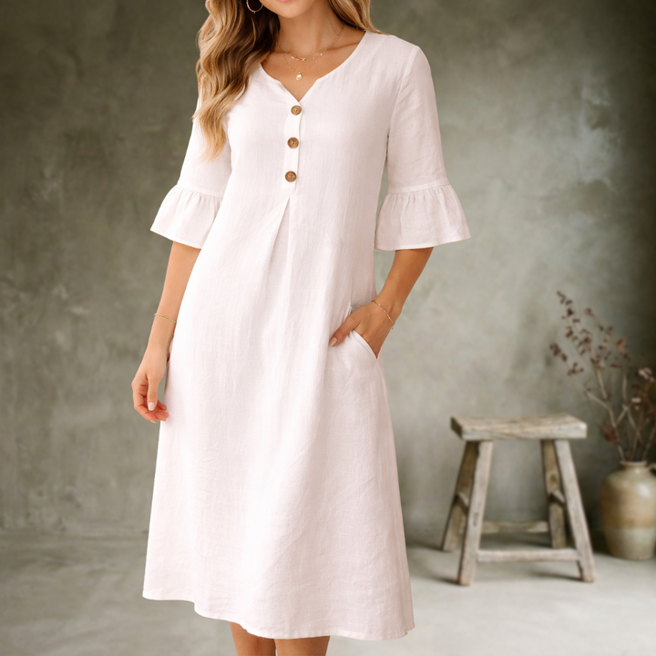 Sorella - Vestido con volantes en las mangas suave al tacto