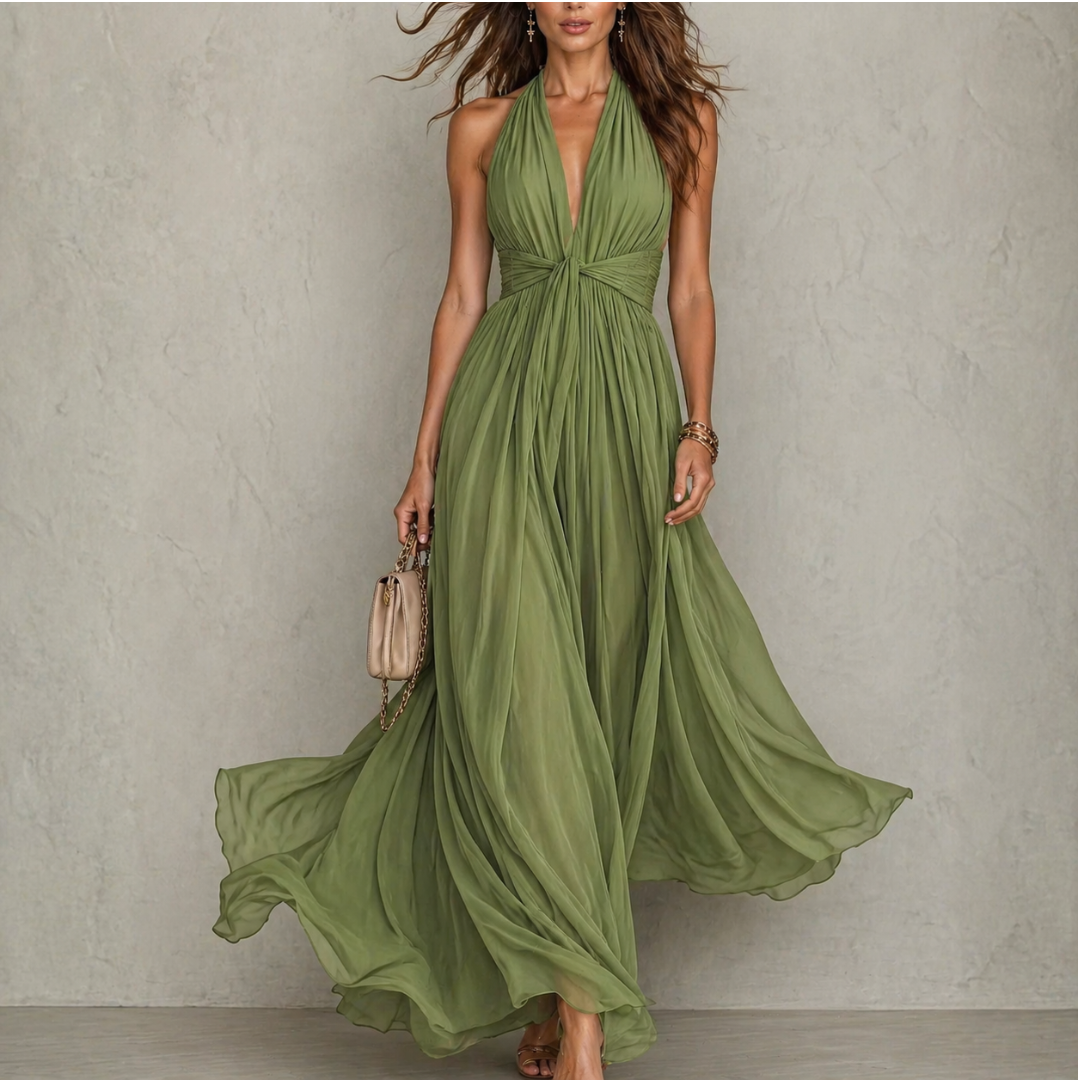 Olyra - Vestido largo de noche de tacto suave