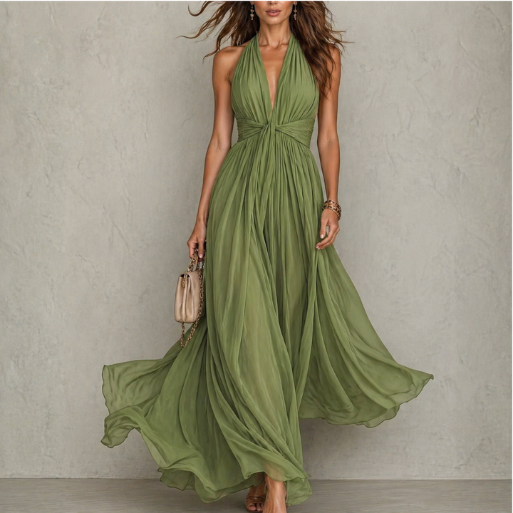 Olyra - Vestido largo de noche de tacto suave