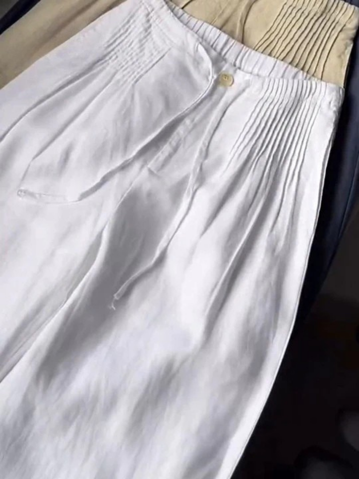 Moriah - Pantalones de pierna ancha de lino ligero