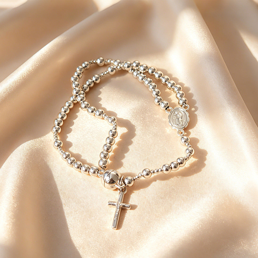 Farah - Pulsera de cuentas con cruz