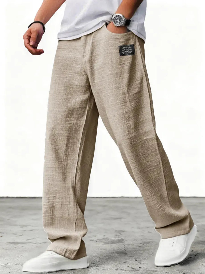 Aron - Pantalones ligeros texturizados