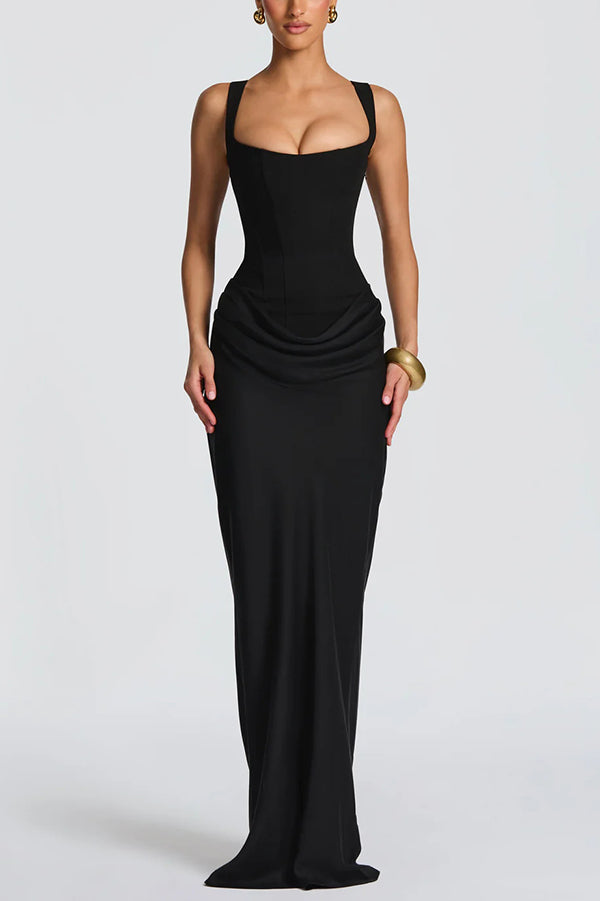 Naomi - Vestido maxi satinado