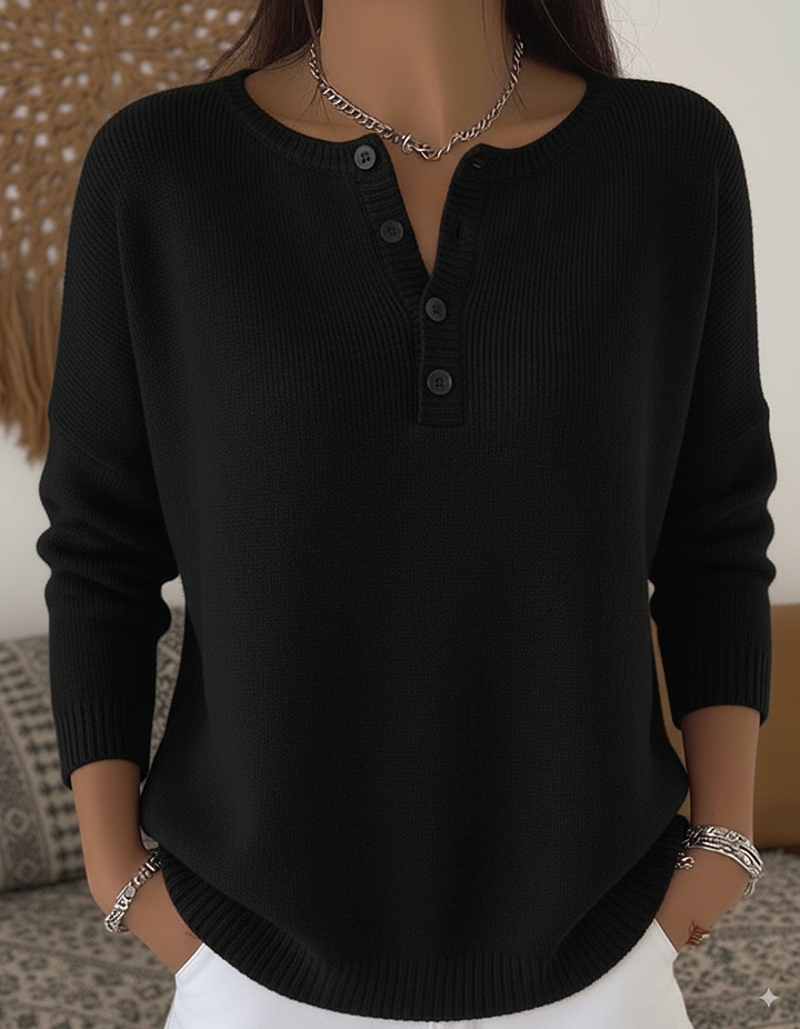 Belen - Sudadera Henley suave al tacto