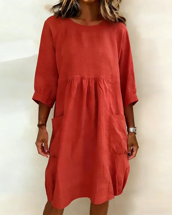 Avenra - Vestido holgado de manga tres cuartos