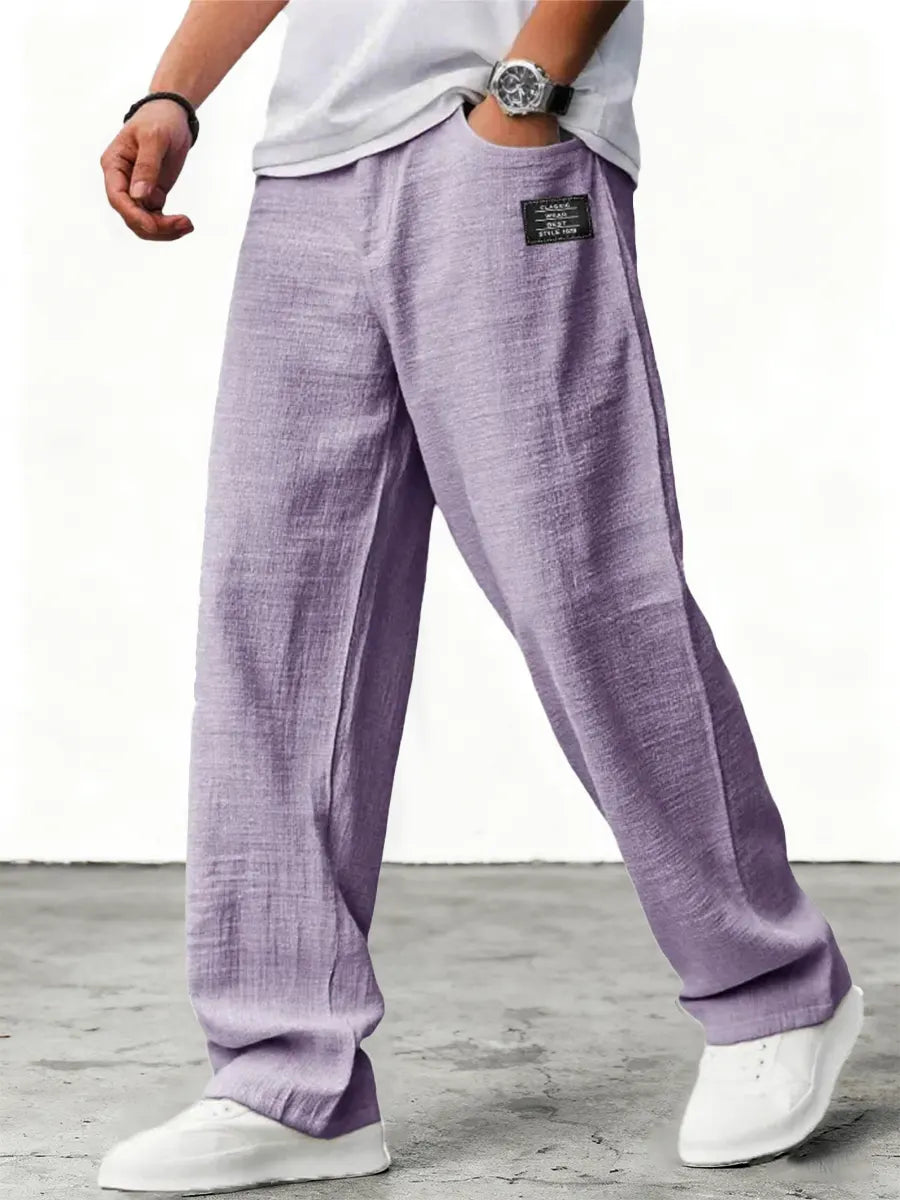 Aron - Pantalones ligeros texturizados