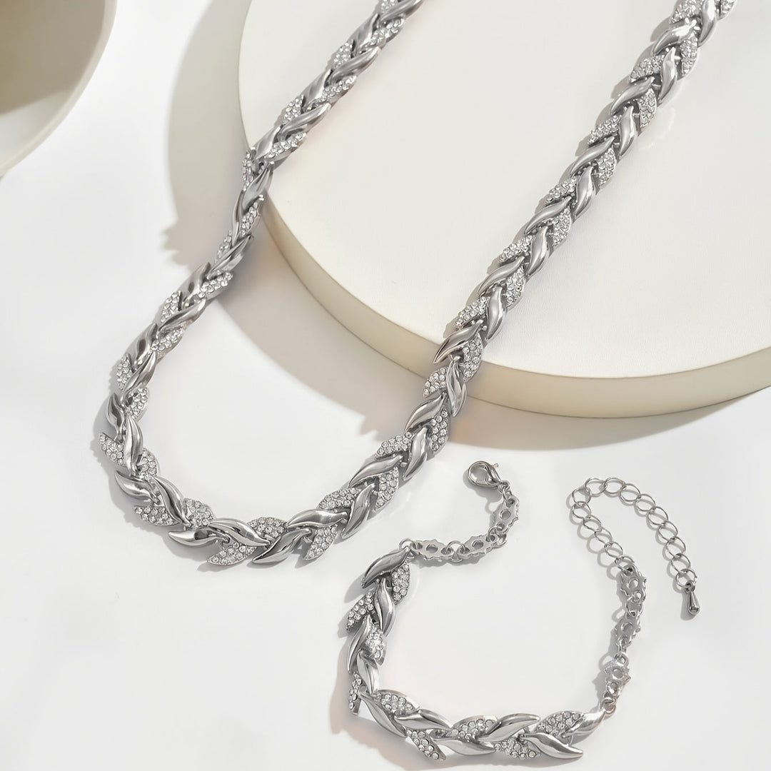 Yvonne - Juego de collar y pulsera de alto brillo