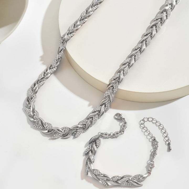 Yvonne - Juego de collar y pulsera de alto brillo