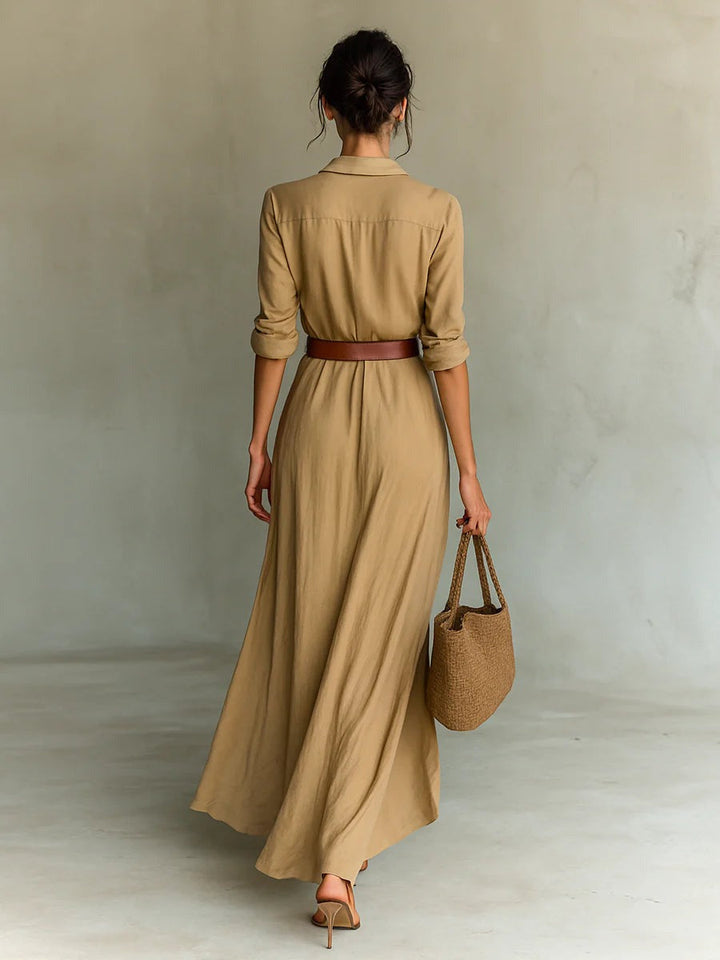Dominique - Vestido tipo camisa casual elegante