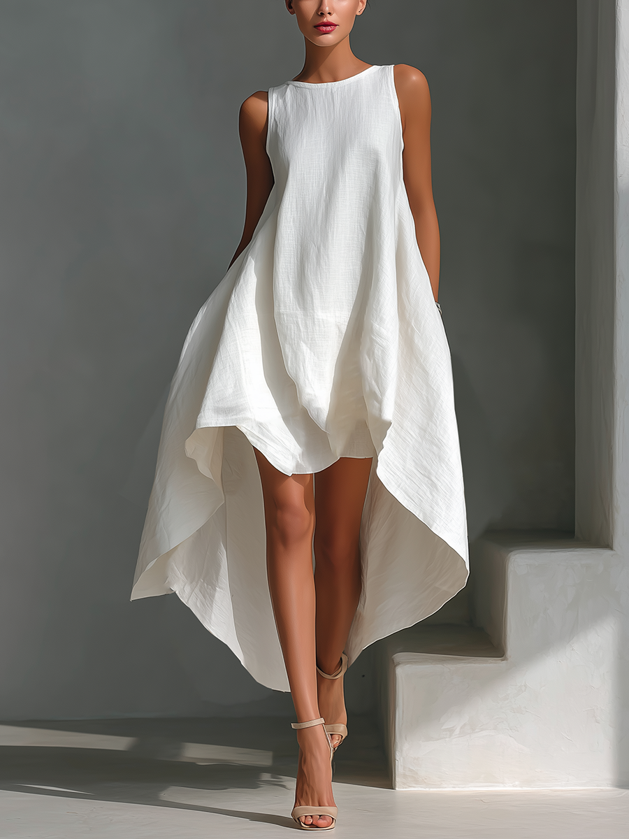 Elvina - Vestido midi de lino fresco