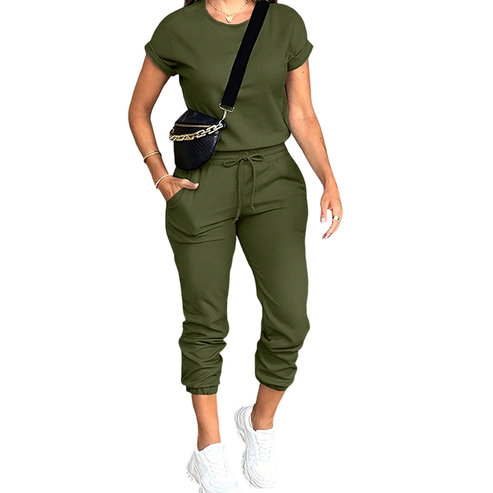 Tovelle - Conjunto de top casual y pantalón jogger