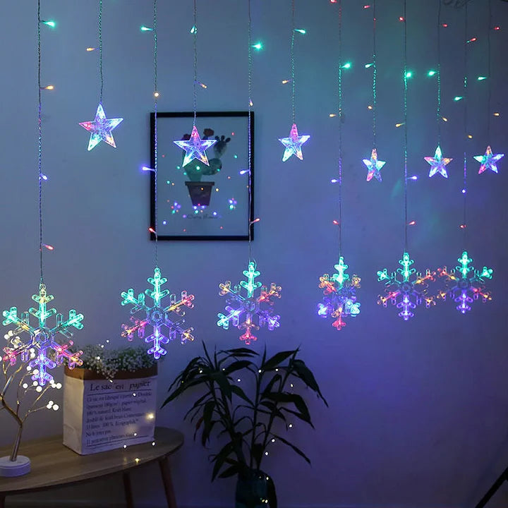 Raynette - Luces de Cortina en Forma de Copo de Nieve LED