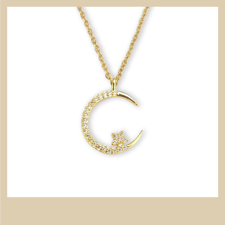 Jesmyra - Collar con Colgante de Luna y Estrella