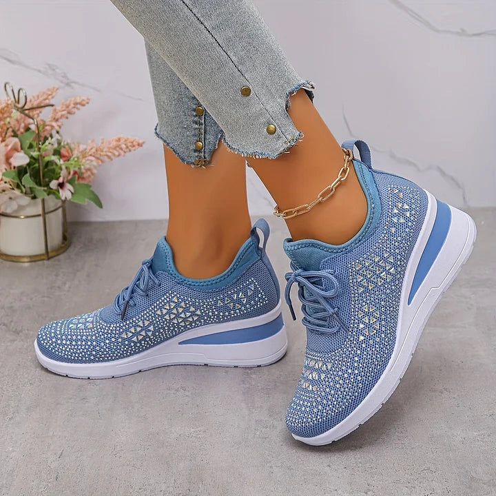 Zorielle - Tenis sin cordones con brillo