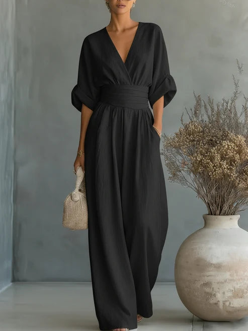 Ainslee - Jumpsuit de pierna ancha de tacto suave