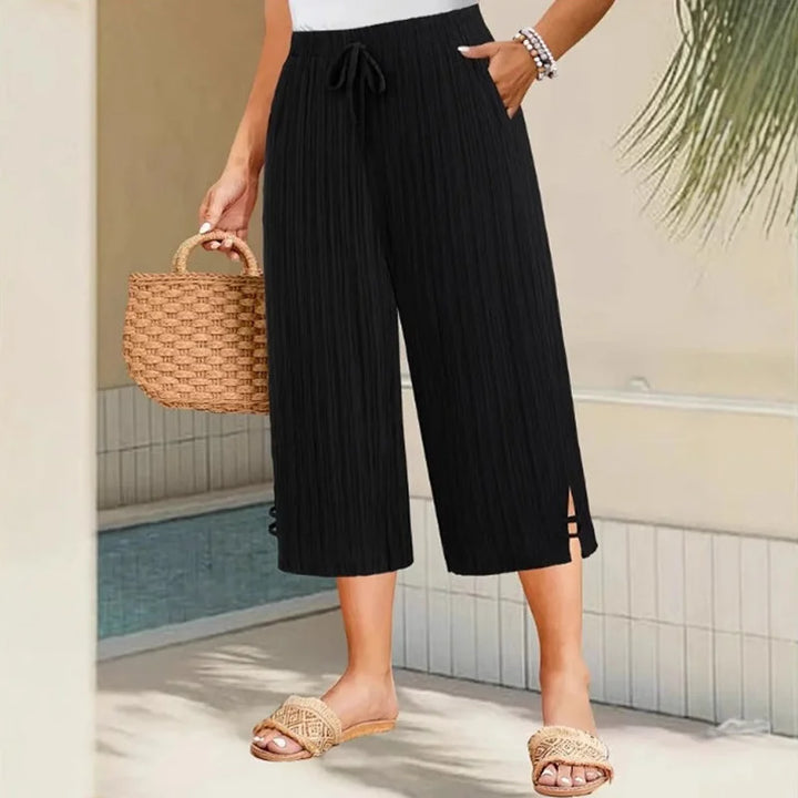 Bexara - Pantalones culotte plisados de pierna ancha