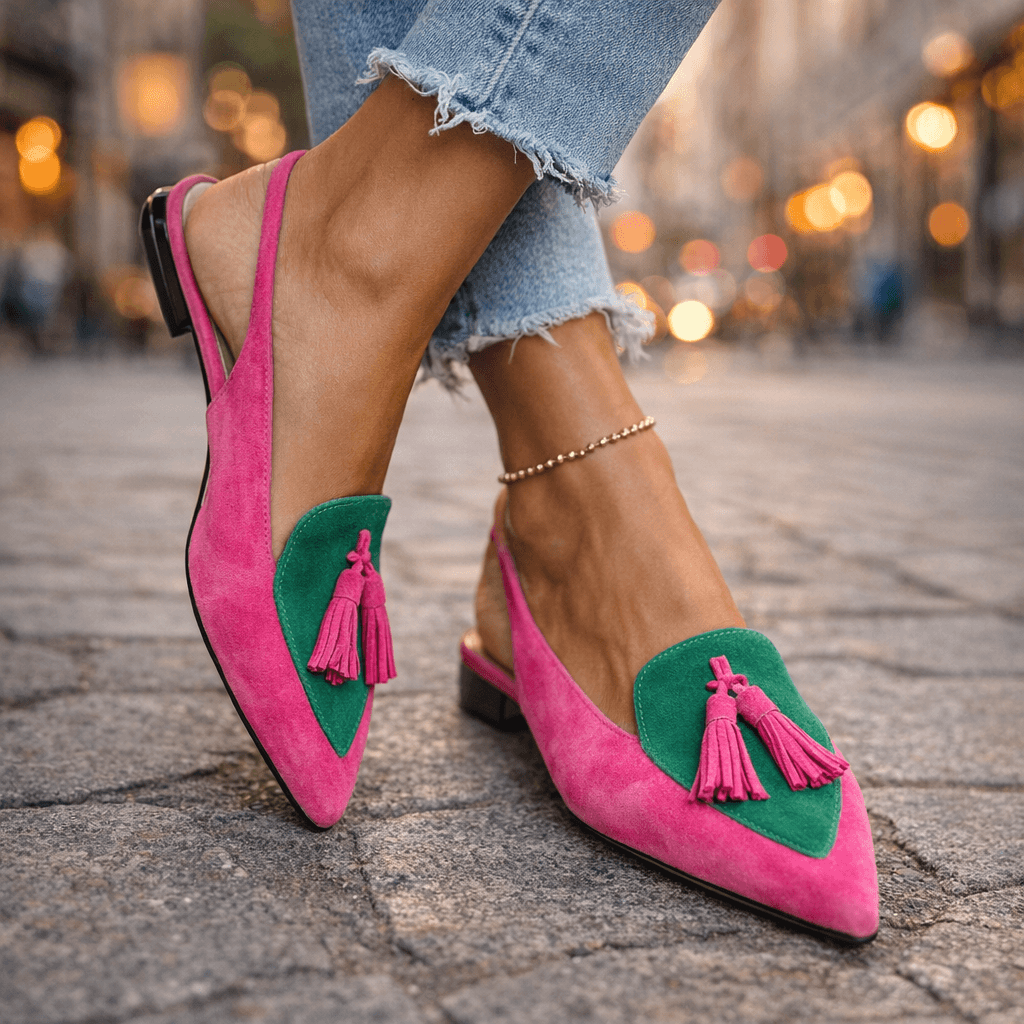 Belvara - Bailarinas con tira trasera premium