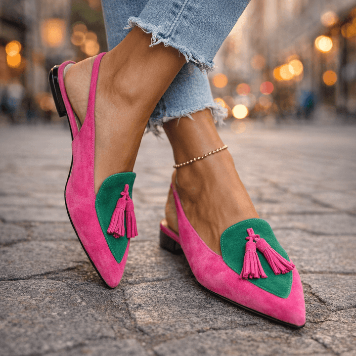 Belvara - Bailarinas con tira trasera premium