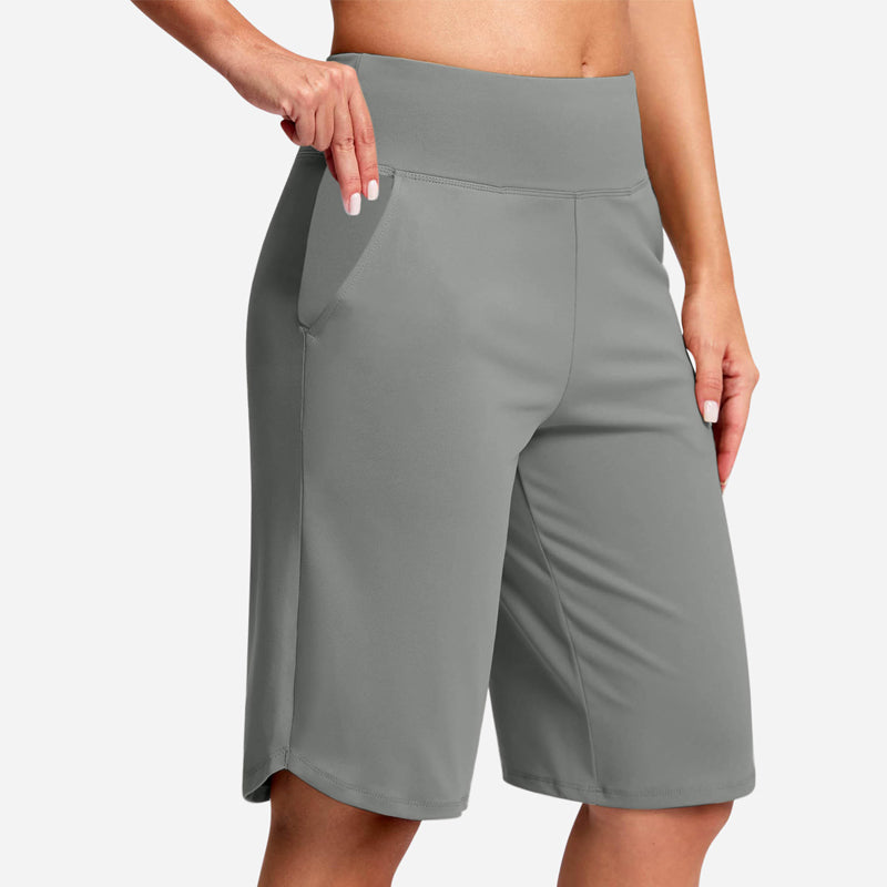 Kendall - Shorts ciclistas de tiro alto con bolsillo
