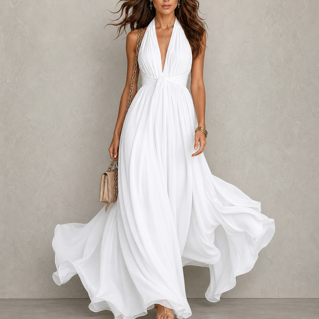 Olyra - Vestido largo de noche de tacto suave