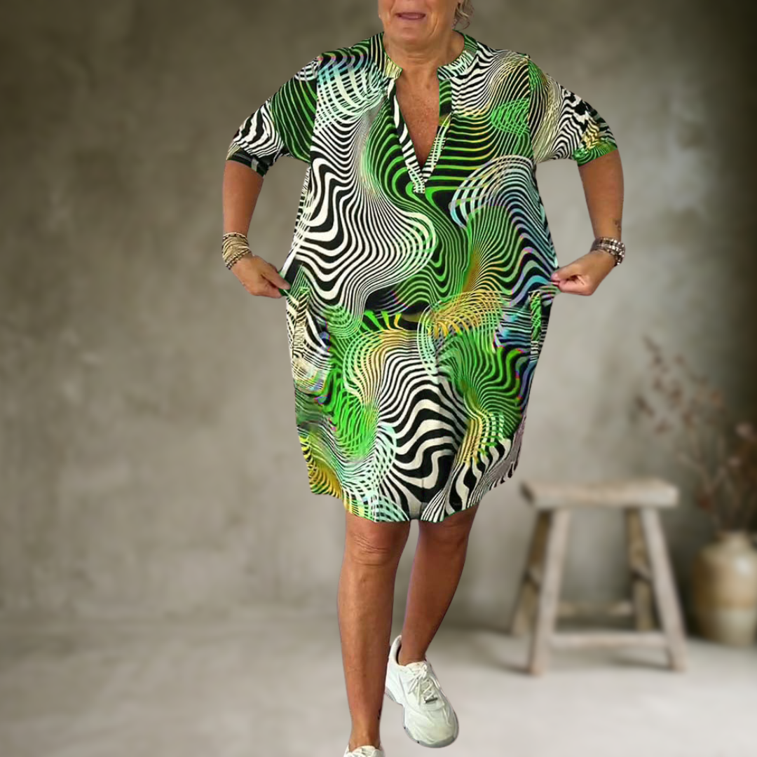 Tialora - Vestido de tacto suave con escote en V
