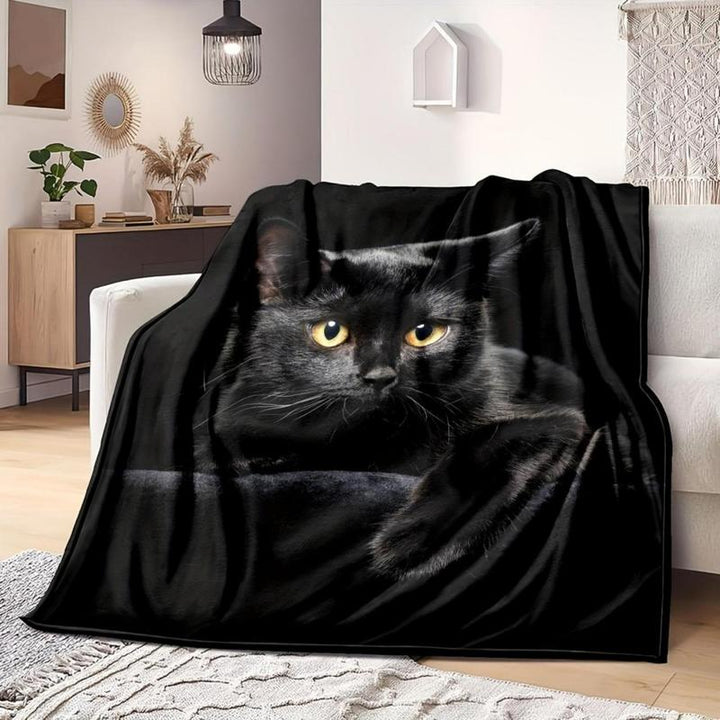 Kairis - Manta Decorativa de Gato Nocturno