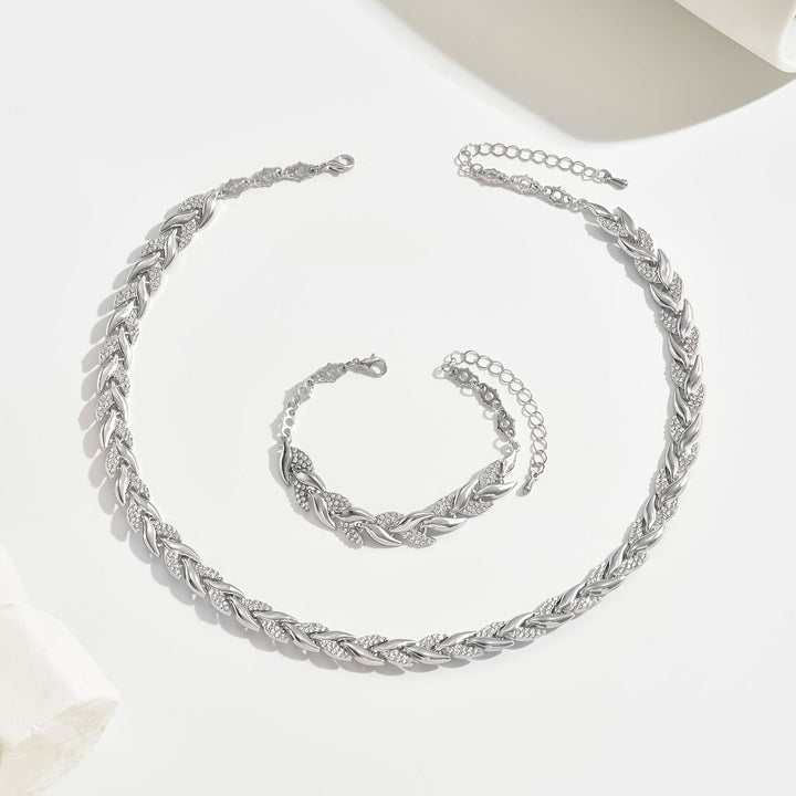 Yvonne - Juego de collar y pulsera de alto brillo