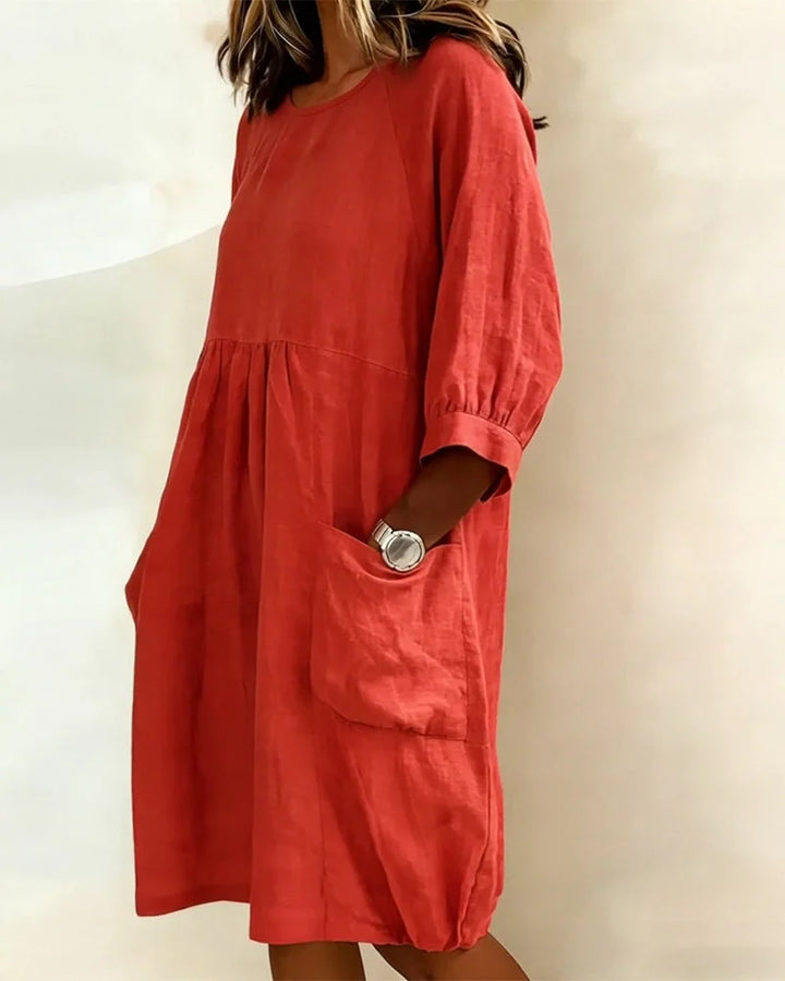 Avenra - Vestido holgado de manga tres cuartos