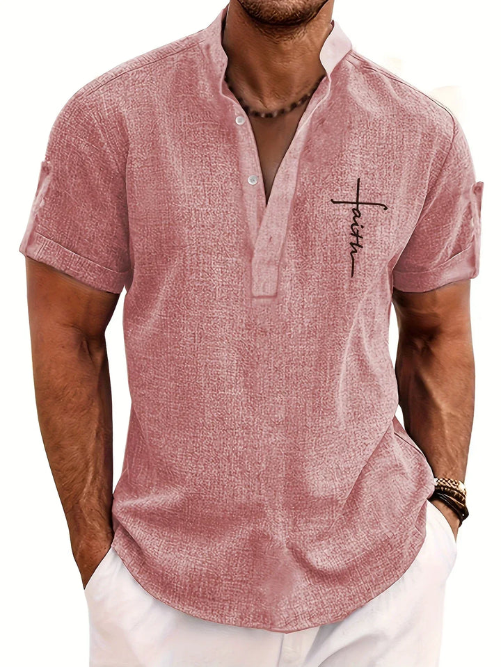 Harlan - Camisa de cuello alto texturizada