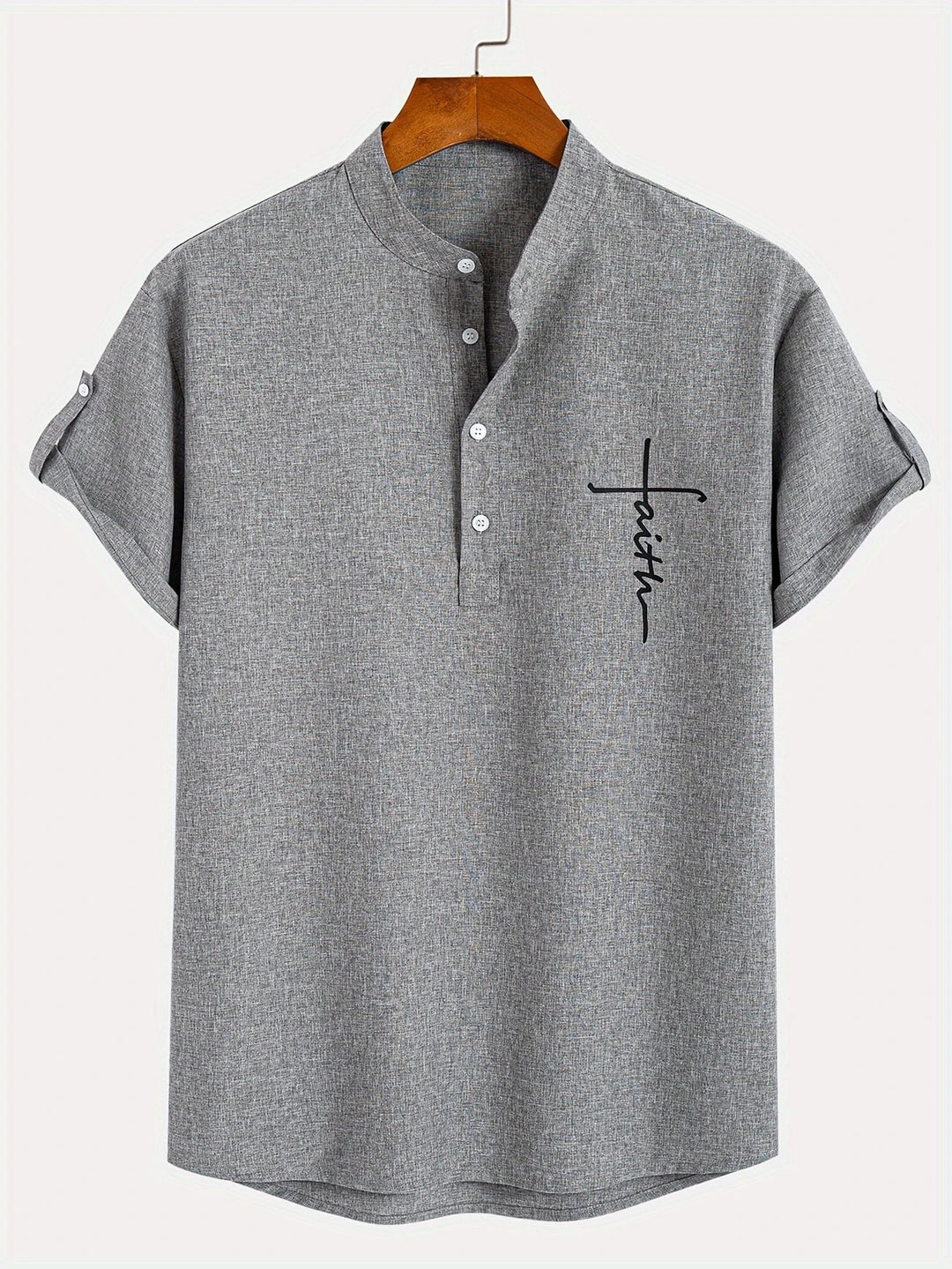 Harlan - Camisa de cuello alto texturizada
