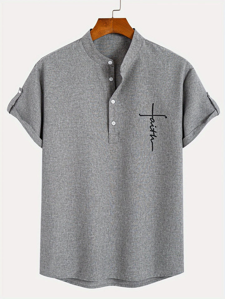 Harlan - Camisa de cuello alto texturizada