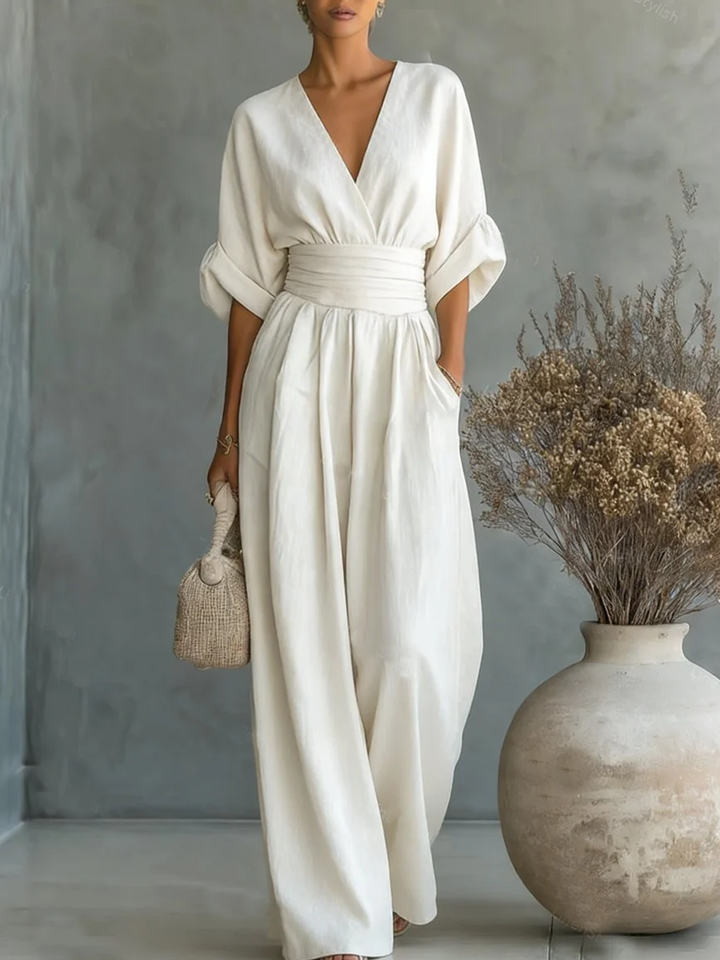 Ainslee - Jumpsuit de pierna ancha de tacto suave