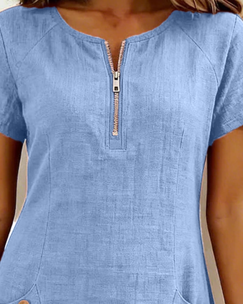 Girella - Vestido de lino de corte en A fresco