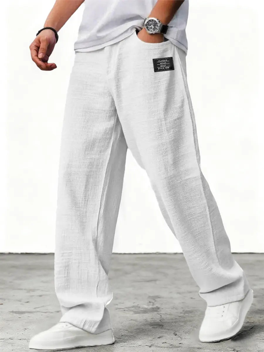 Aron - Pantalones ligeros texturizados